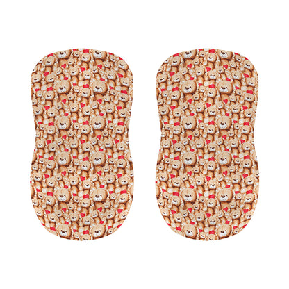 Lovely Teddy Bear Pattern Print Bar Stool Covers