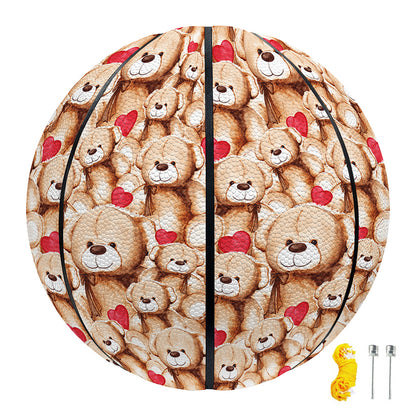 Lovely Teddy Bear Pattern Print Basketball