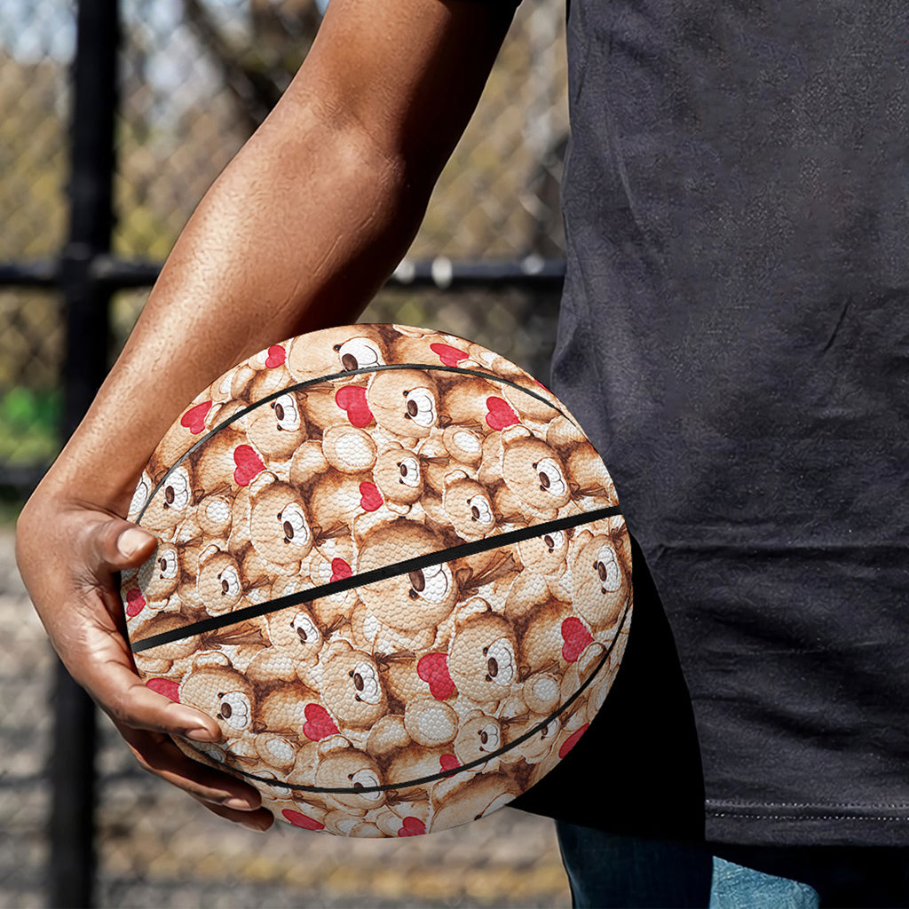 Lovely Teddy Bear Pattern Print Basketball