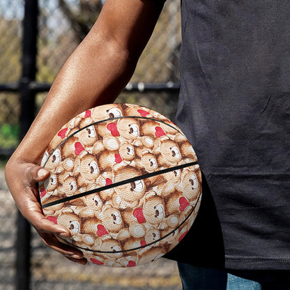 Lovely Teddy Bear Pattern Print Basketball