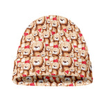 Lovely Teddy Bear Pattern Print Beanie