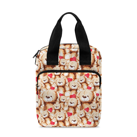 Lovely Teddy Bear Pattern Print Bible Tote Bag