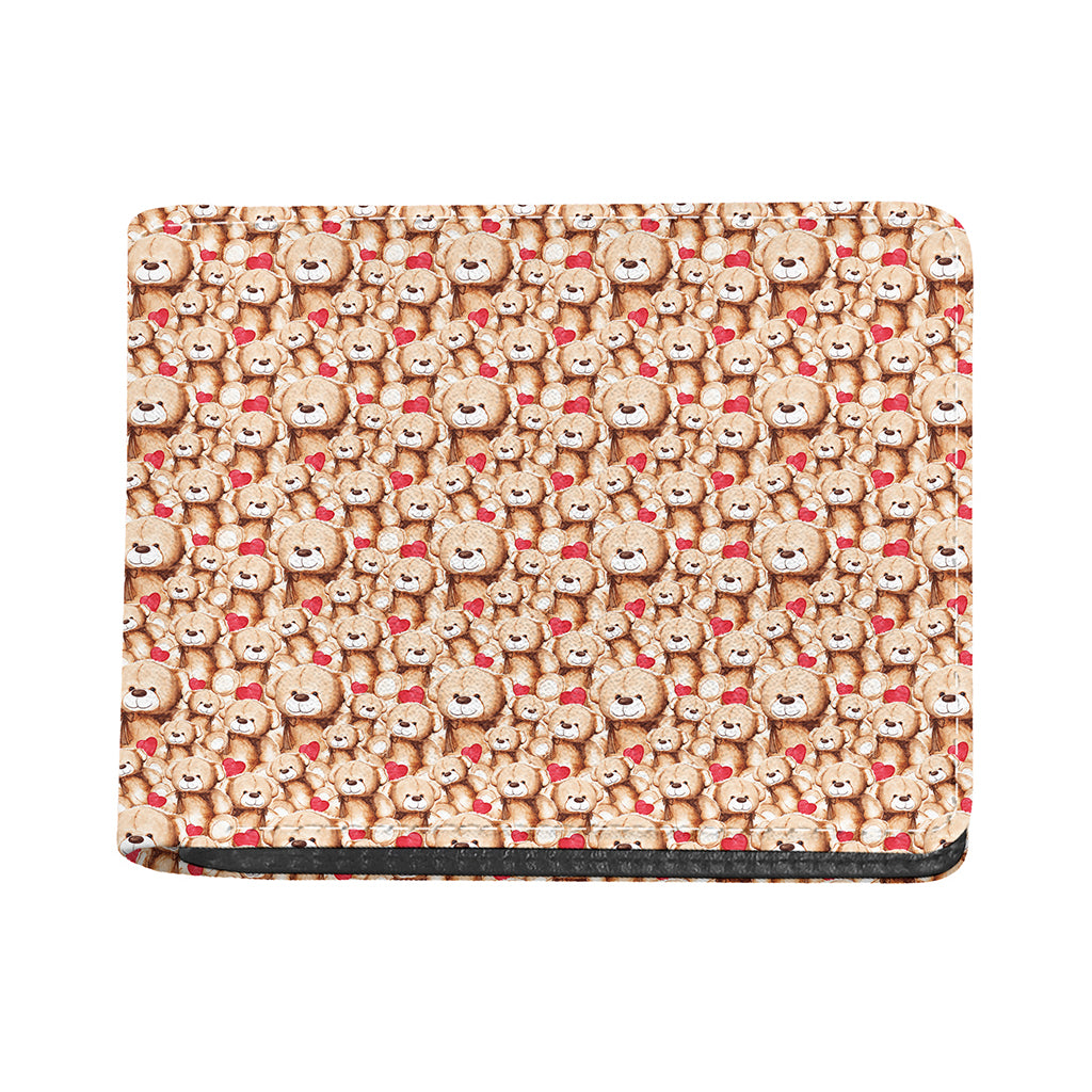 Lovely Teddy Bear Pattern Print Bifold Wallet