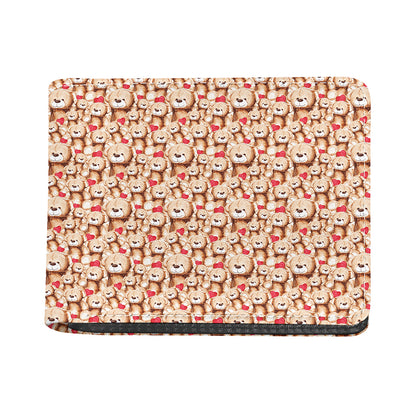 Lovely Teddy Bear Pattern Print Bifold Wallet