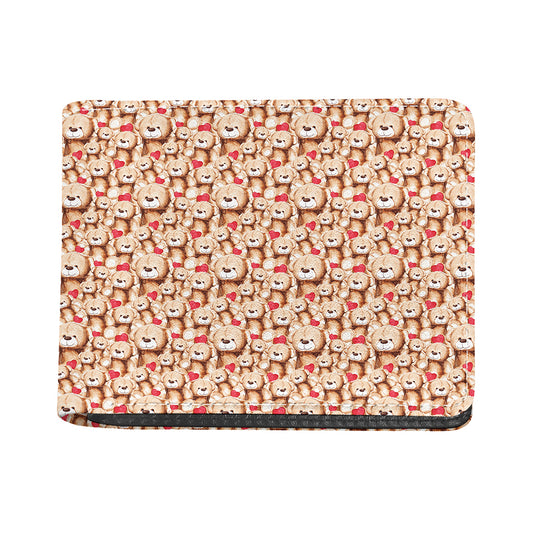 Lovely Teddy Bear Pattern Print Bifold Wallet