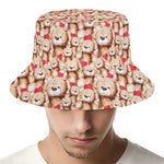 Lovely Teddy Bear Pattern Print Bucket Hat