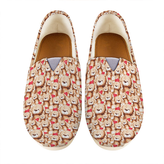 Lovely Teddy Bear Pattern Print Casual Shoes