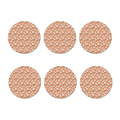 Lovely Teddy Bear Pattern Print Coaster Set