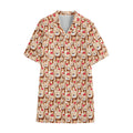 Lovely Teddy Bear Pattern Print Cotton Hawaiian Shirt
