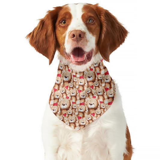 Lovely Teddy Bear Pattern Print Dog Bandana
