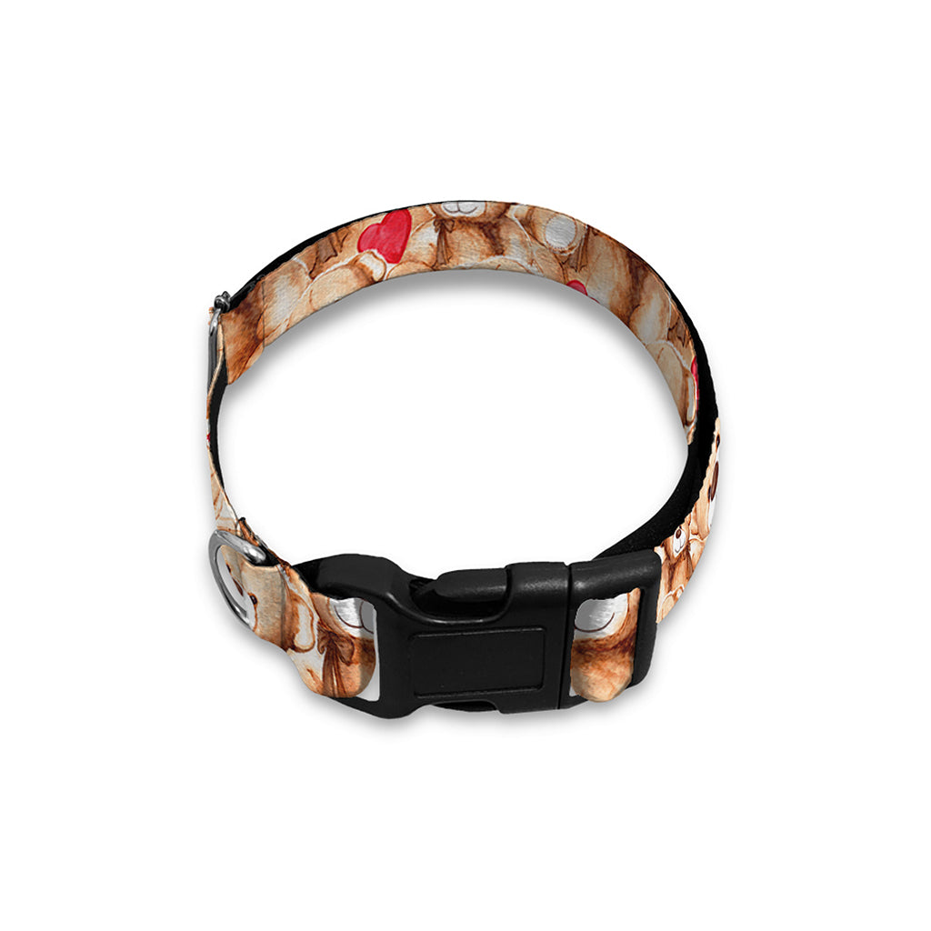 Lovely Teddy Bear Pattern Print Dog Collar