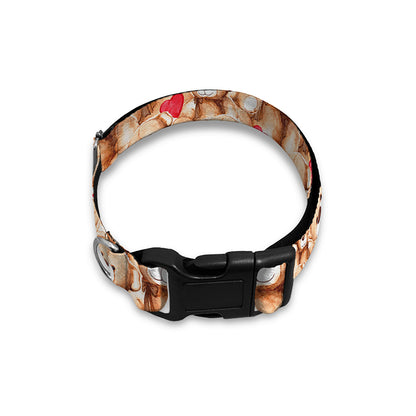 Lovely Teddy Bear Pattern Print Dog Collar