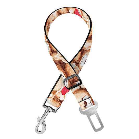 Lovely Teddy Bear Pattern Print Dog Seat Belt