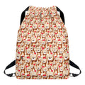 Lovely Teddy Bear Pattern Print Drawstring Backpack