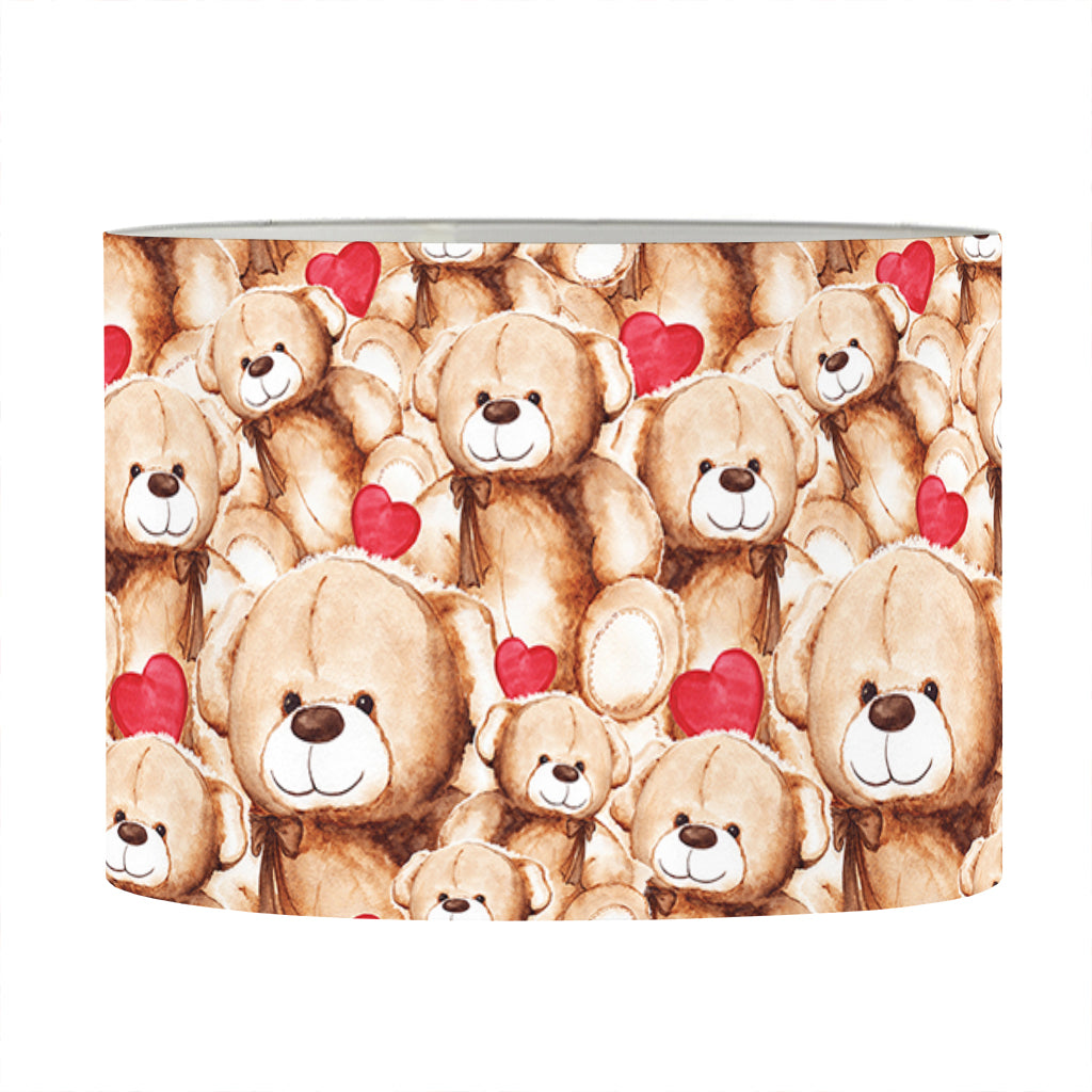 Lovely Teddy Bear Pattern Print Drum Lamp Shade