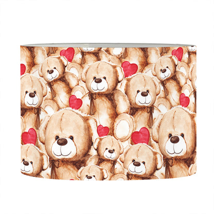 Lovely Teddy Bear Pattern Print Drum Lamp Shade