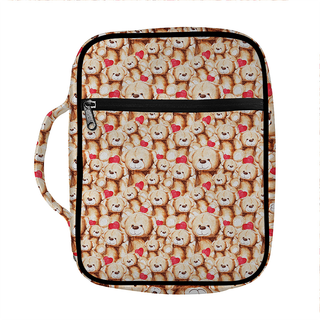 Lovely Teddy Bear Pattern Print Front Pocket Bible Bag