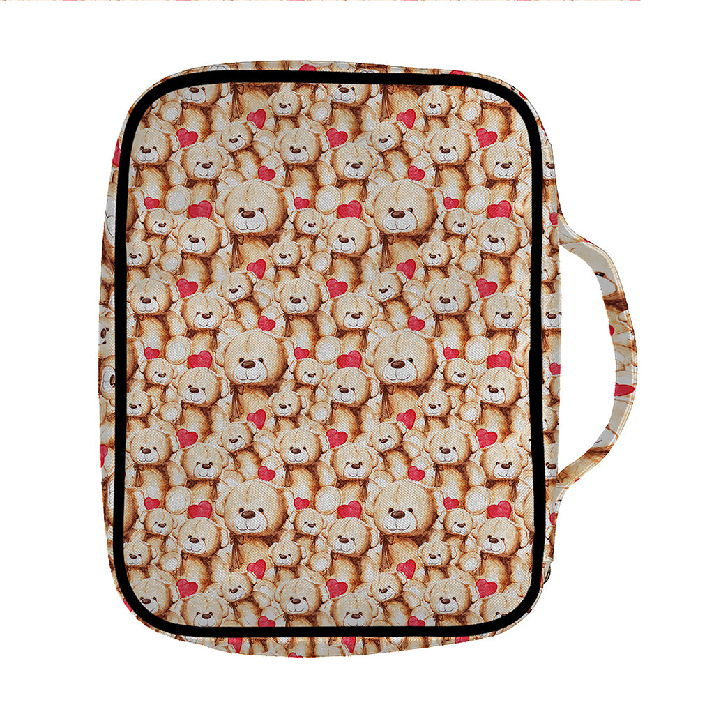 Lovely Teddy Bear Pattern Print Front Pocket Bible Bag