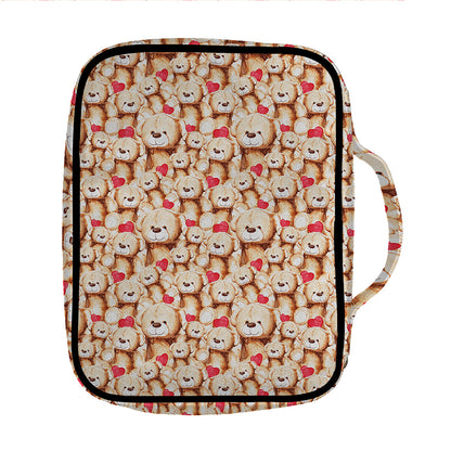 Lovely Teddy Bear Pattern Print Front Pocket Bible Bag