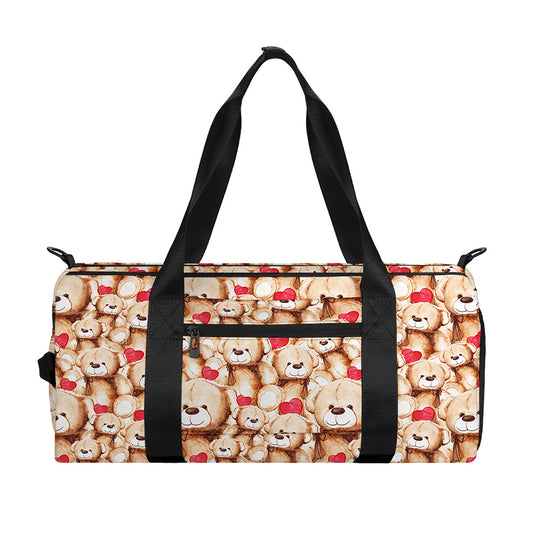Lovely Teddy Bear Pattern Print Gym Bag