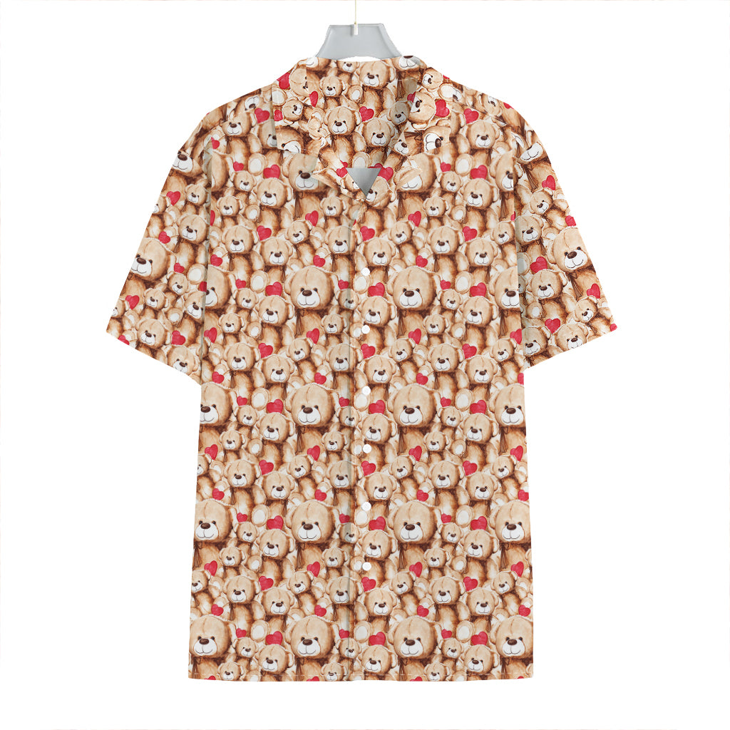 Lovely Teddy Bear Pattern Print Hawaiian Shirt