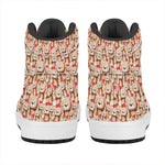 Lovely Teddy Bear Pattern Print High Top Leather Sneakers