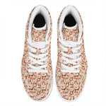 Lovely Teddy Bear Pattern Print High Top Leather Sneakers