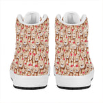 Lovely Teddy Bear Pattern Print High Top Leather Sneakers