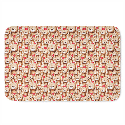 Lovely Teddy Bear Pattern Print Indoor Door Mat