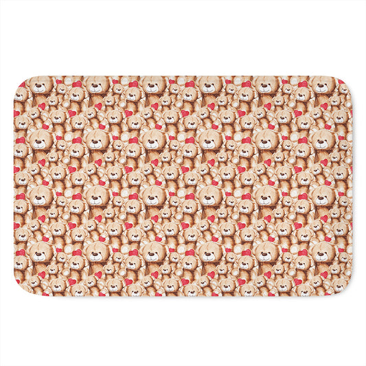 Lovely Teddy Bear Pattern Print Indoor Door Mat
