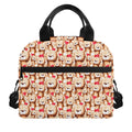 Lovely Teddy Bear Pattern Print Insulated Lunch Bag