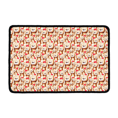 Lovely Teddy Bear Pattern Print Kitchen Mat