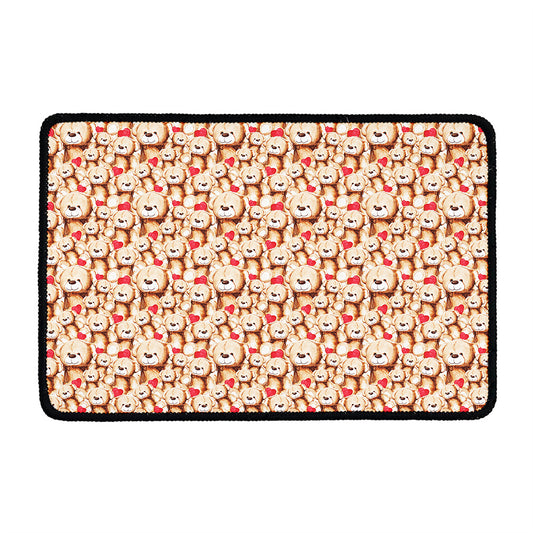 Lovely Teddy Bear Pattern Print Kitchen Mat