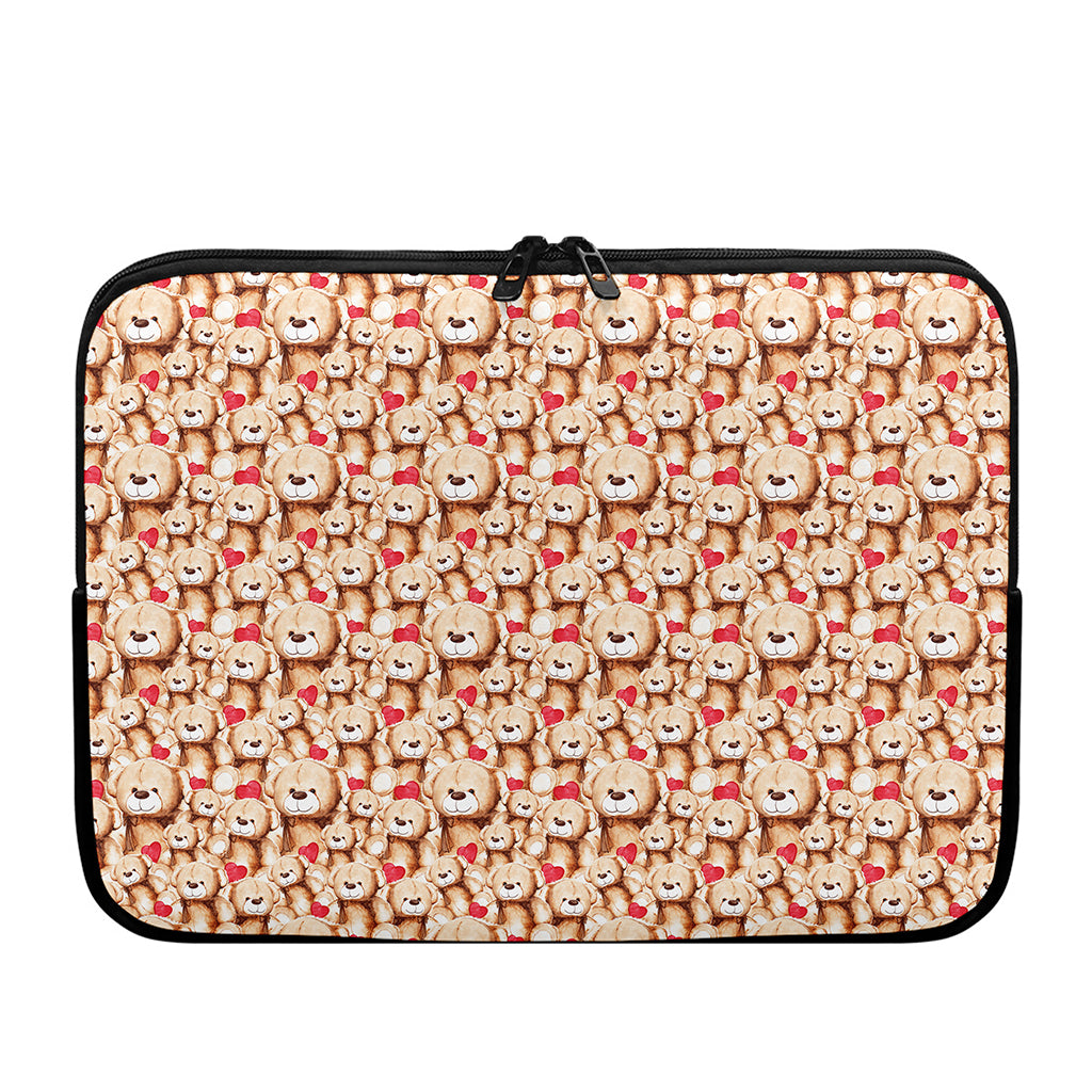 Lovely Teddy Bear Pattern Print Laptop Sleeve