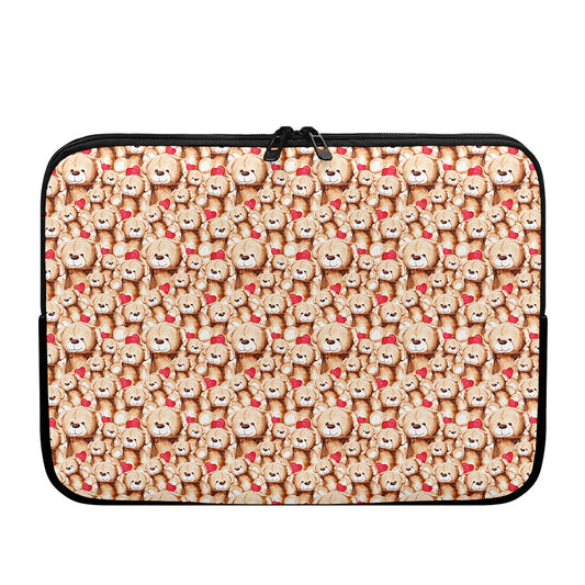 Lovely Teddy Bear Pattern Print Laptop Sleeve