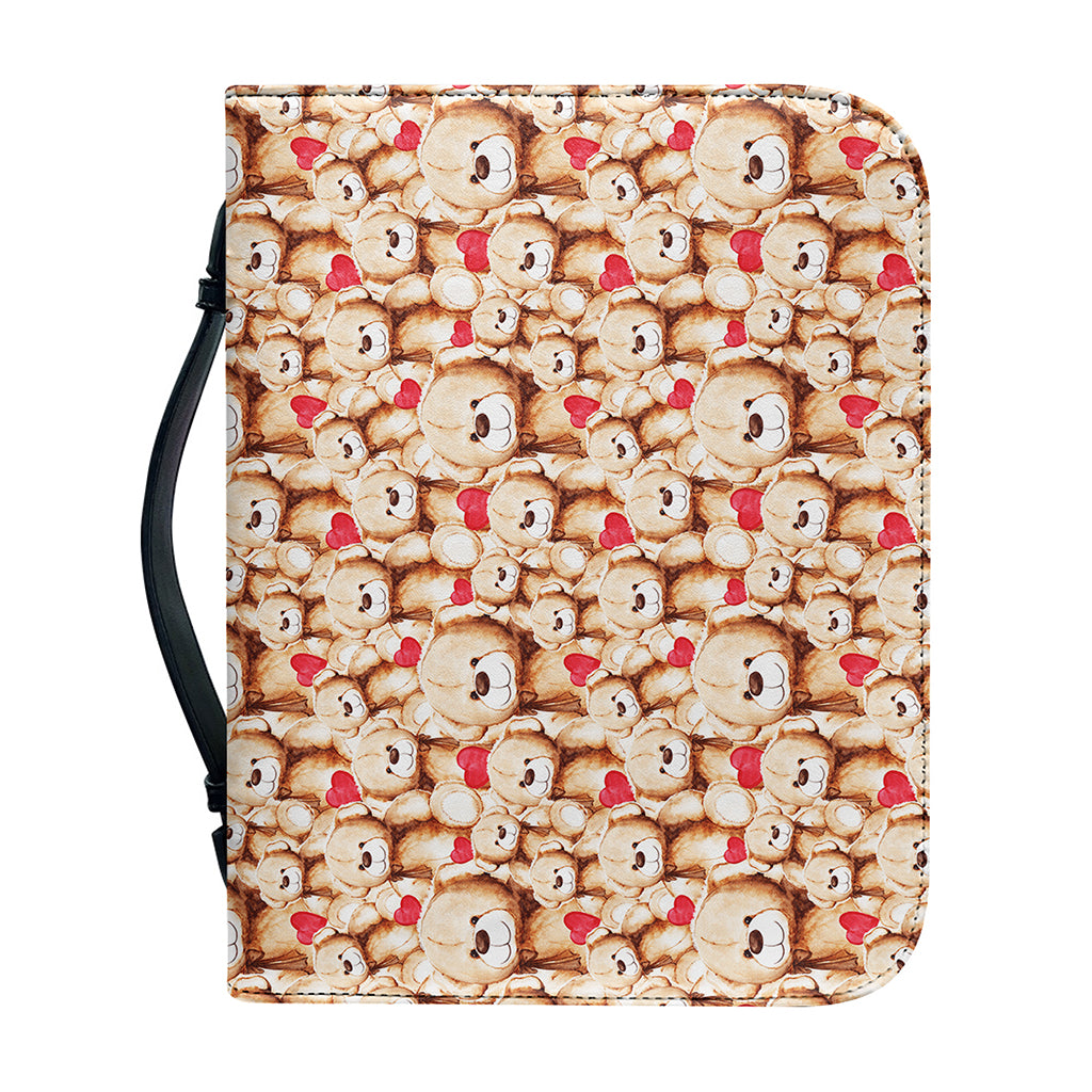 Lovely Teddy Bear Pattern Print Leather Bible Cover