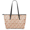 Lovely Teddy Bear Pattern Print Leather Tote Bag