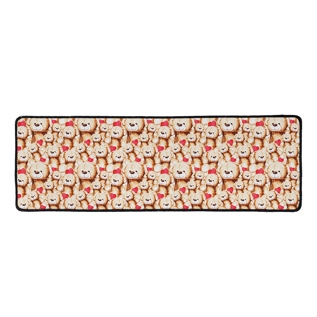 Lovely Teddy Bear Pattern Print Long Kitchen Mat