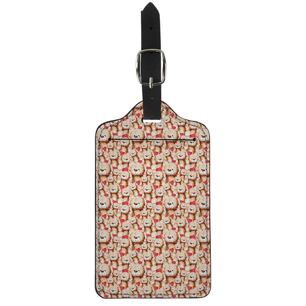 Lovely Teddy Bear Pattern Print Luggage Tag