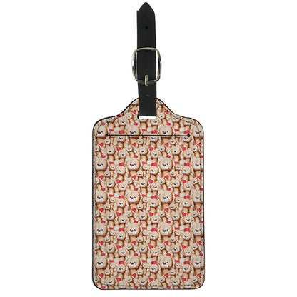 Lovely Teddy Bear Pattern Print Luggage Tag