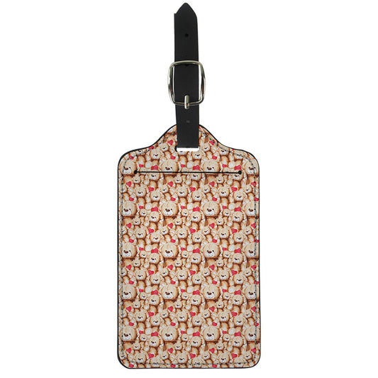 Lovely Teddy Bear Pattern Print Luggage Tag