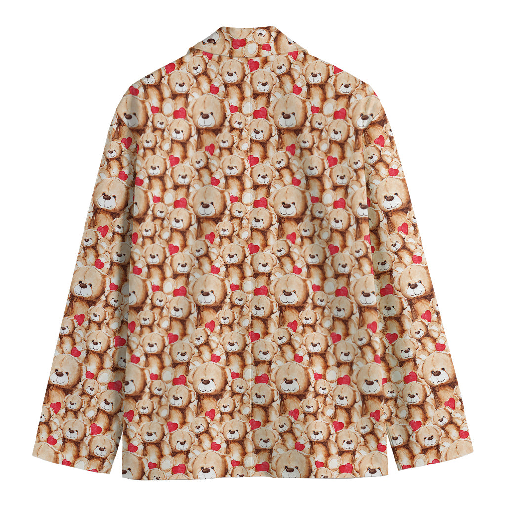 Lovely Teddy Bear Pattern Print Men's Blazer