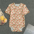 Lovely Teddy Bear Pattern Print Men's Bodysuit