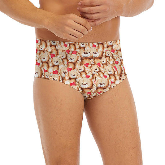 Lovely Teddy Bear Pattern Print Men's Briefs