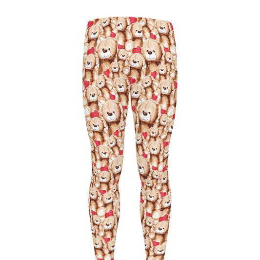 Lovely Teddy Bear Pattern Print Men's leggings