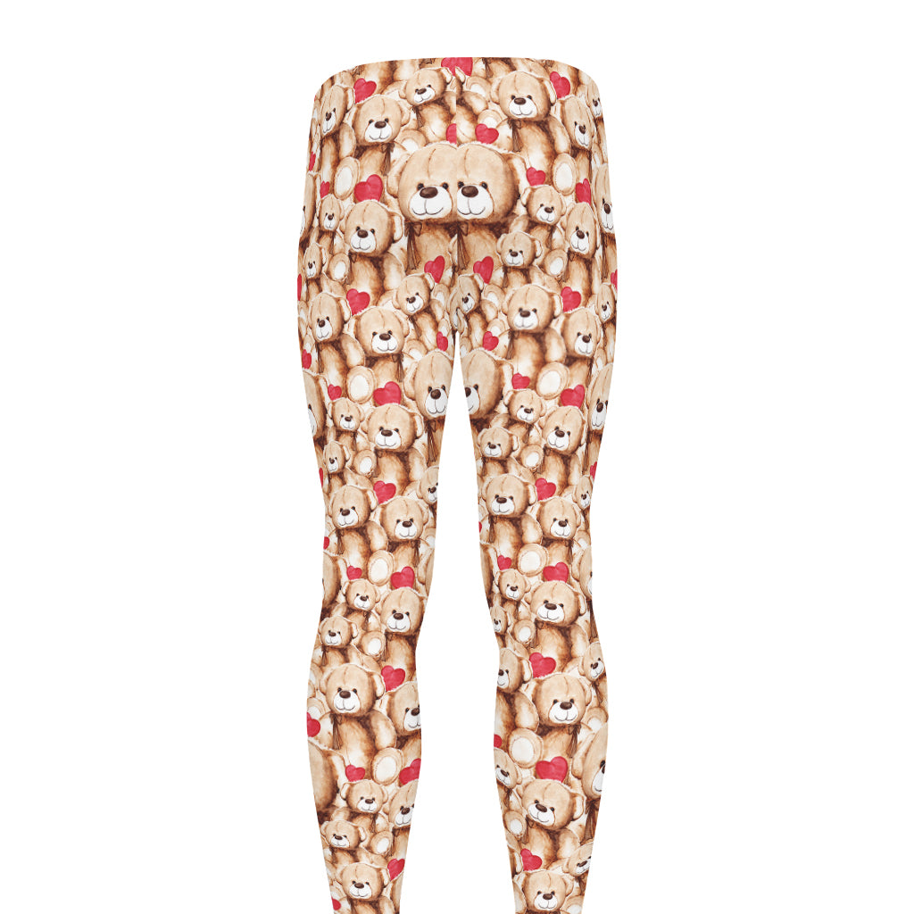 Lovely Teddy Bear Pattern Print Men's leggings