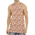Lovely Teddy Bear Pattern Print Men's Muscle Tank Top