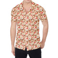 Lovely Teddy Bear Pattern Print Men's Shirt
