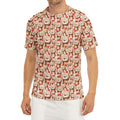 Lovely Teddy Bear Pattern Print Men's Short Sleeve Rash Guard
