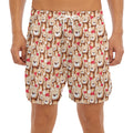 Lovely Teddy Bear Pattern Print Men's Split Running Shorts